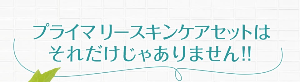 プライマリースキンケアセットはそれだけじゃありません!!