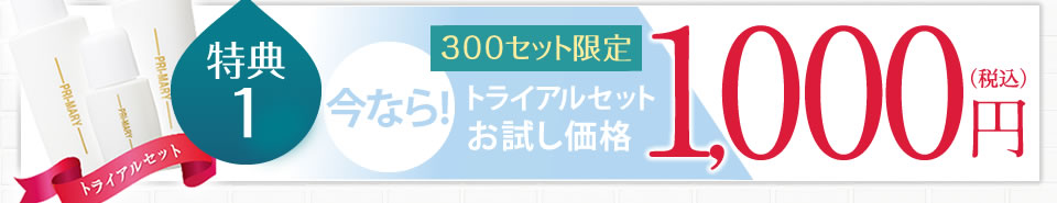 特典1 4月末まで300セット限定トライアルセットお試し価格1,000円(税込)