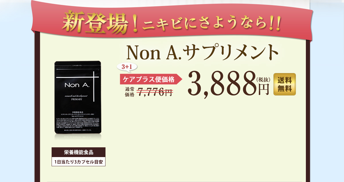 NonAサプリメント　ケアプラス便価格3,888円　送料無料