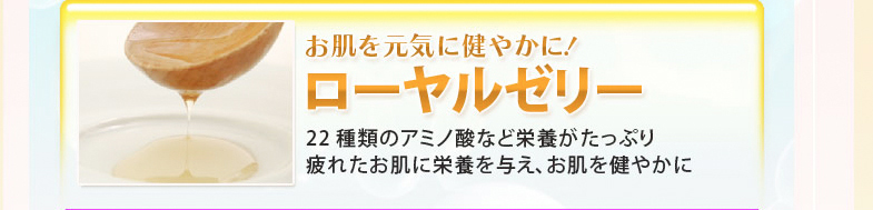 お肌を元気に健やかにローヤルゼリー