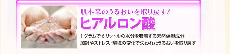 肌本来の潤いを取り戻すヒアルロン酸